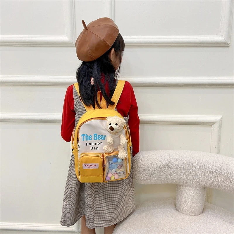Cute Cartoon Bear Baby Backpack Primary Schoolbag Kindergarten Kids Bags Backpacks Children\'s Boys Girls Gift Storage