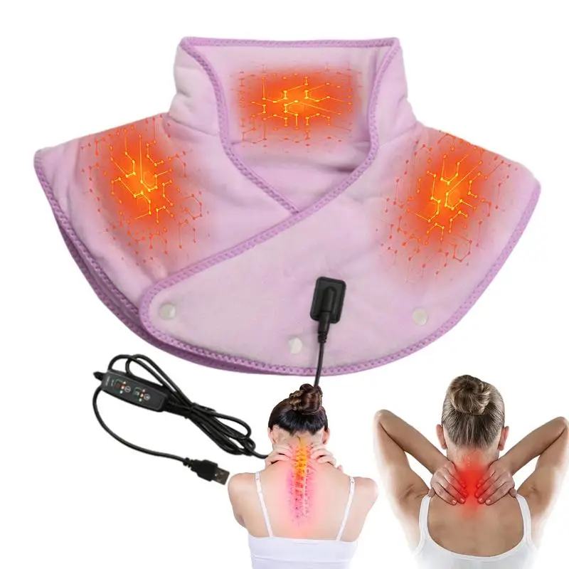 Neck Shoulder Heating Pad Electric Warmer Scarf Neck Shoulder Wrap Heated Shawl Warmer Scarf Safe Fast-Heating Skin-Friendly