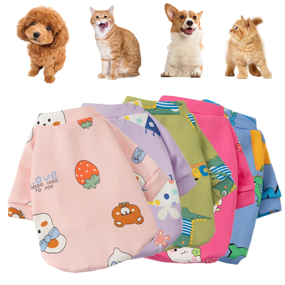 New Dog Clothes For Small Dogs Cartoon Printed Soft Pet Dog Sweater Clothing For Dog Winter Chihuahua Clothes Warm Pet Outfit