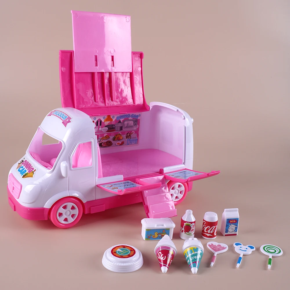 1:12 Dollhouse Ice Cream Truck Baby Bed Simulation Miniature Scene Display Dessert Car 벙커침대 Bathroom Kitchen Toy For Girl