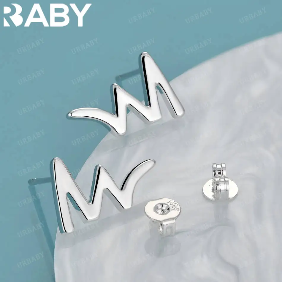 

URBABY 925 Sterling Silver Multi Lines Stud Earrings For Women Fashion Simple Elegant Jewelry Party Gifts Wedding