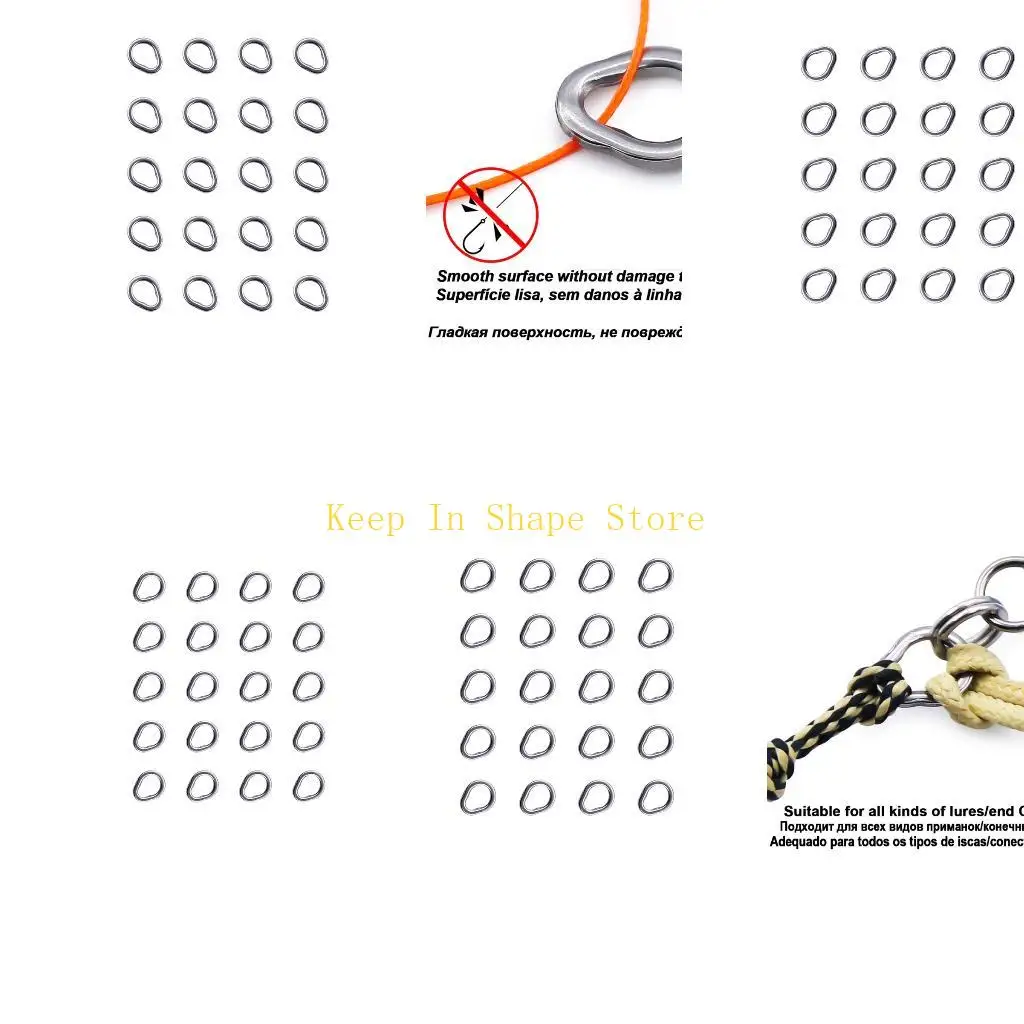 

U1JC 25Pcs Fishing Rings Connectors for Line Assist Hook Jigs Lures