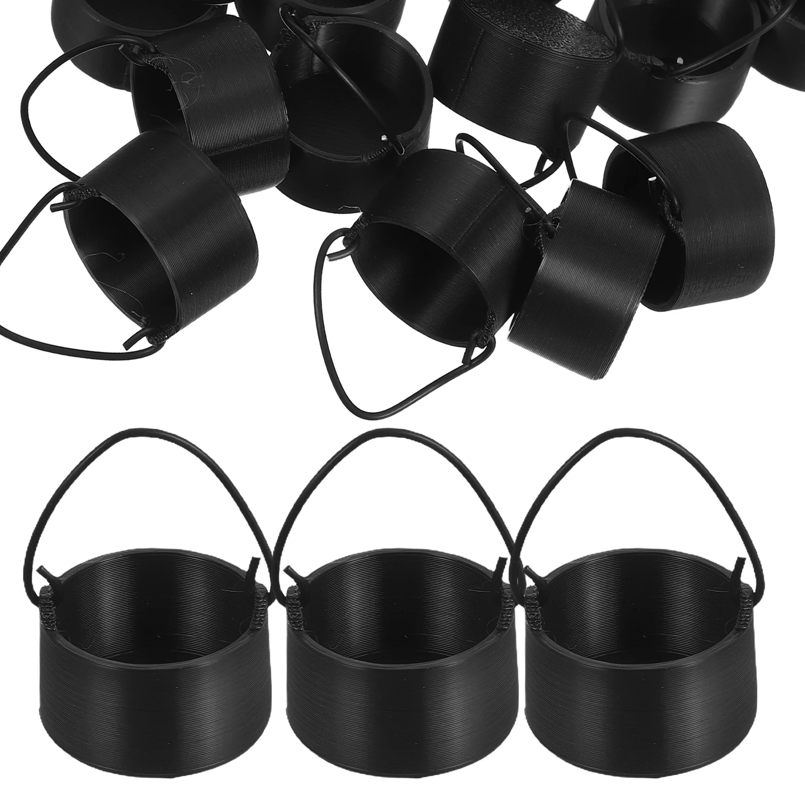 

20Pcs Halloween Mini Cauldron Plastic Black Cauldron Portable Party Favor Bonfire Decor Mini Plastic Cauldrons