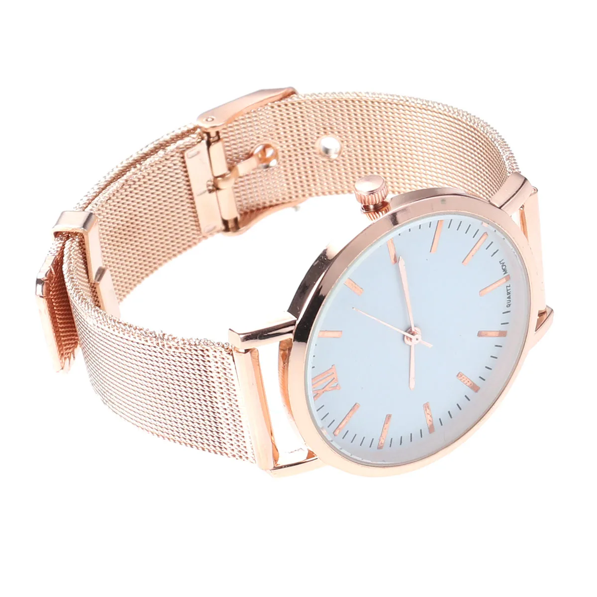 

Rose Gold Watch Fashion Quartz Mesh Belt Wristwatch Durable Alloy B Minimalist Dress Occasion Banquet Leisure Work Gift Women