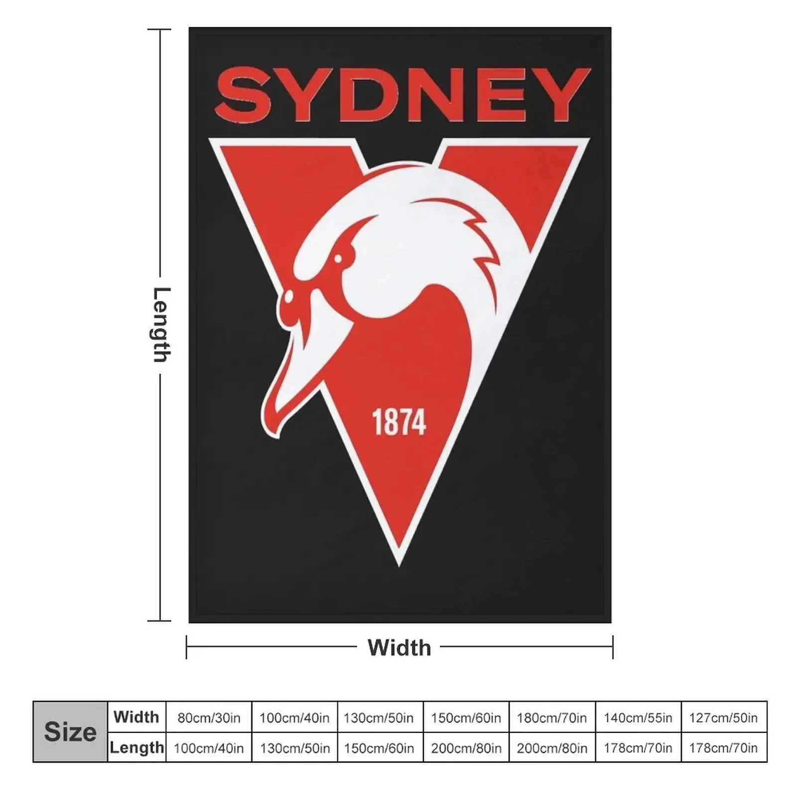 Sydney the Bloods Swans Haughty Swannies-Logos Classic T-Shirt Throw Blanket Single Sofas Blankets