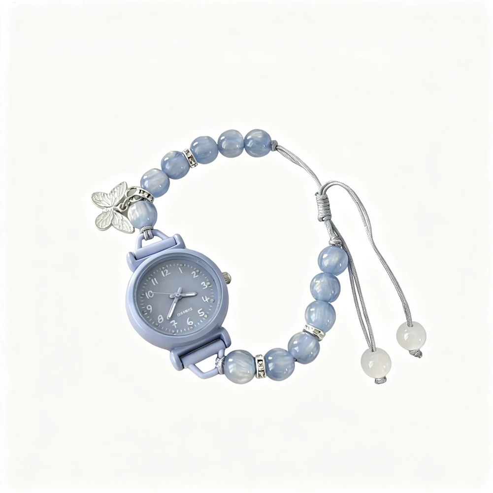 Minimalist Quartz Women's Watch Butterfly Beaded Forest Themed Ladies Wristwatch Versatile Daily Watch for Female Students