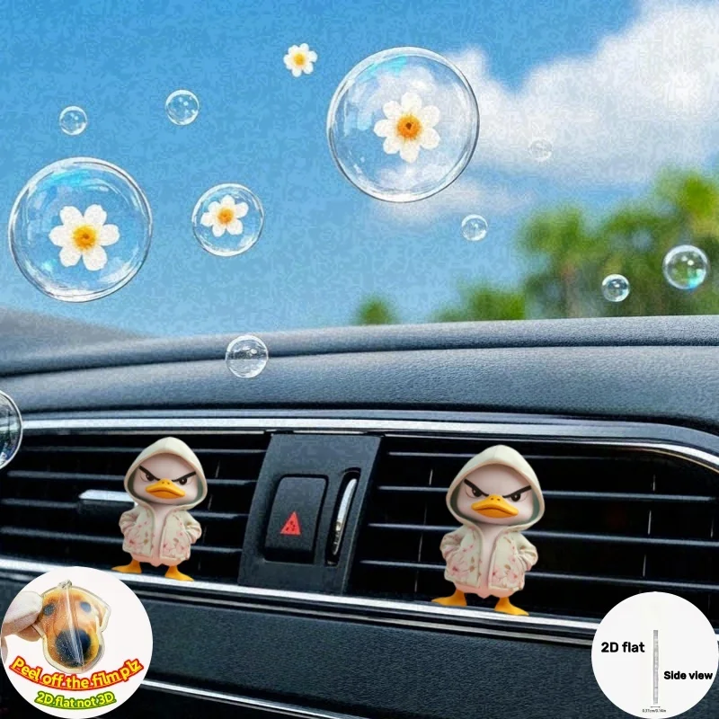 

2D Flat Acrylic Duck Pet auto Air Freshener Compressed Fragrance Tablet Clip Vent Diffuser Refreshing Perfume Car Accessories