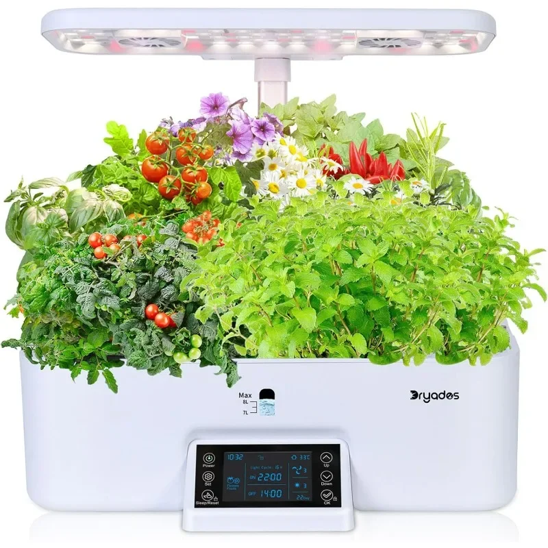 

Indoor Hydroponics Growing System Kit with Digital Control Panel, 17 Pods Herb Garden Planter Hydroponic Gardening Provides