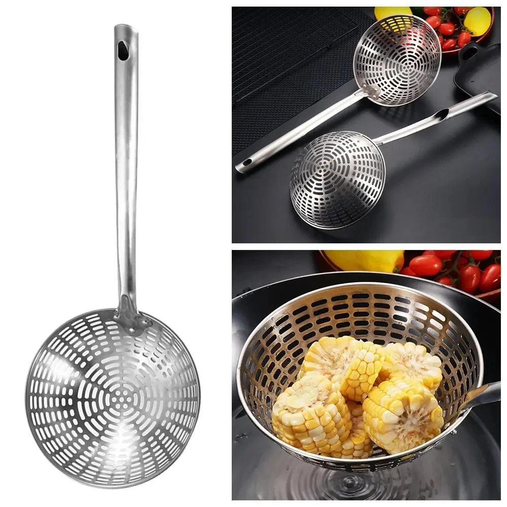 Stainless Steel Skimmer Colander Mesh Deep Oil Frying Cooking Noodles Scoop Strainer Kitchen Food Filter Spoon Kitchenware