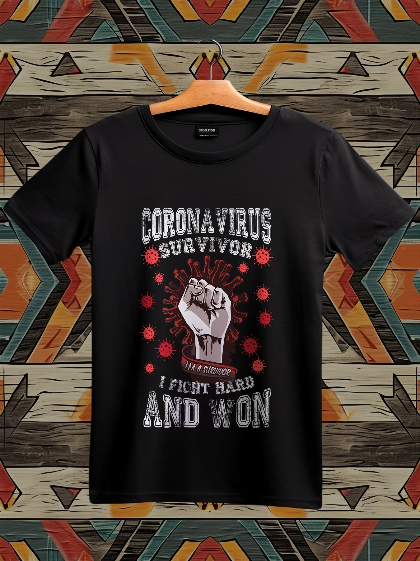 

1 Piece of Covid-Themed T-Shirt, Stylish Short-Sleeve T-Shirt for Men and Women, Street Style, a Beautiful Holiday and Birthday Gift for Parents, Breathable Pure Cotton Men's Fashion Casual T-Shirt Suitable for Outdoor Camping