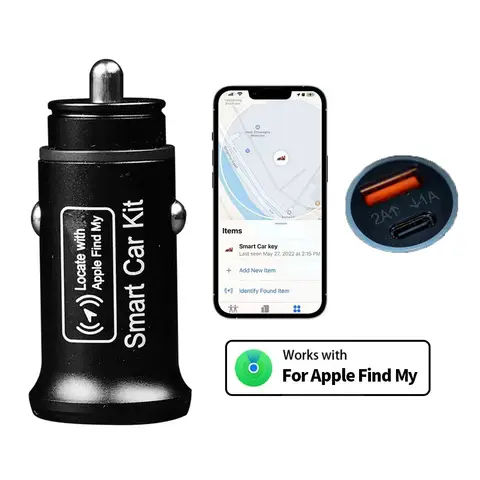 AP200 20W 범용 미니 obd GPS 로케이터 추적기 담배 라이터 USB Type-C 어댑터 숨겨진 내 Apple 공식 앱 찾기