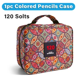 1pc Colored Pencil Case 120 Slots,Large Capacity Pen Pencil Case,Gel Pens Organizer Zipper Carrying Portable Suitable for Adults
