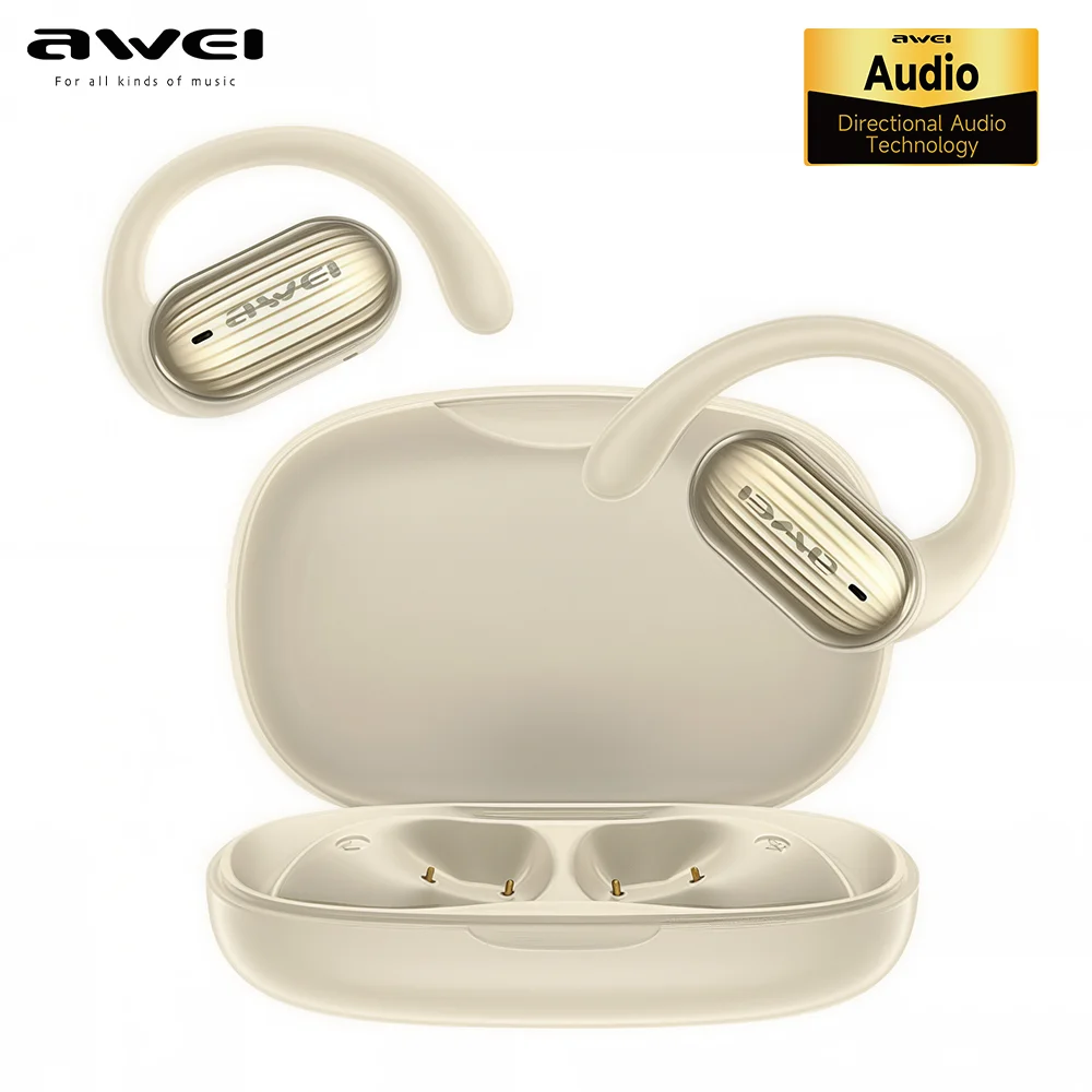 

Awei T95 Наушники с открытыми наушниками Ушные крючки Беспроводные Bluetooth 5,4 Наушники IP54 Водонепроницаемые спортивные наушники с воздушной проводимостью