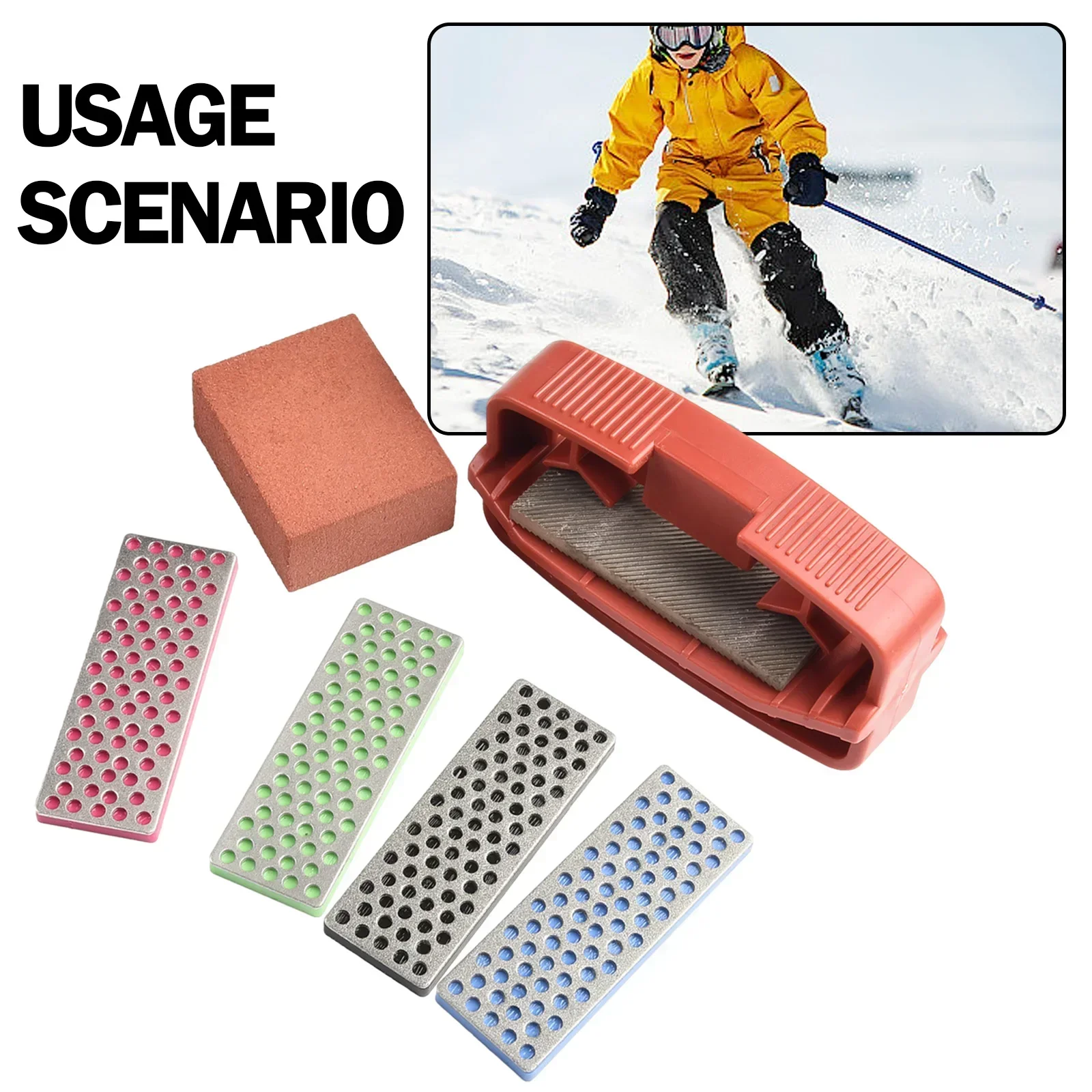 

1set Snowboard Sharpener Ski Edge Tuning Tool Care Kitfor Skateboard Warranty 70X25mm Metal Plastic Winter Sports Accessories