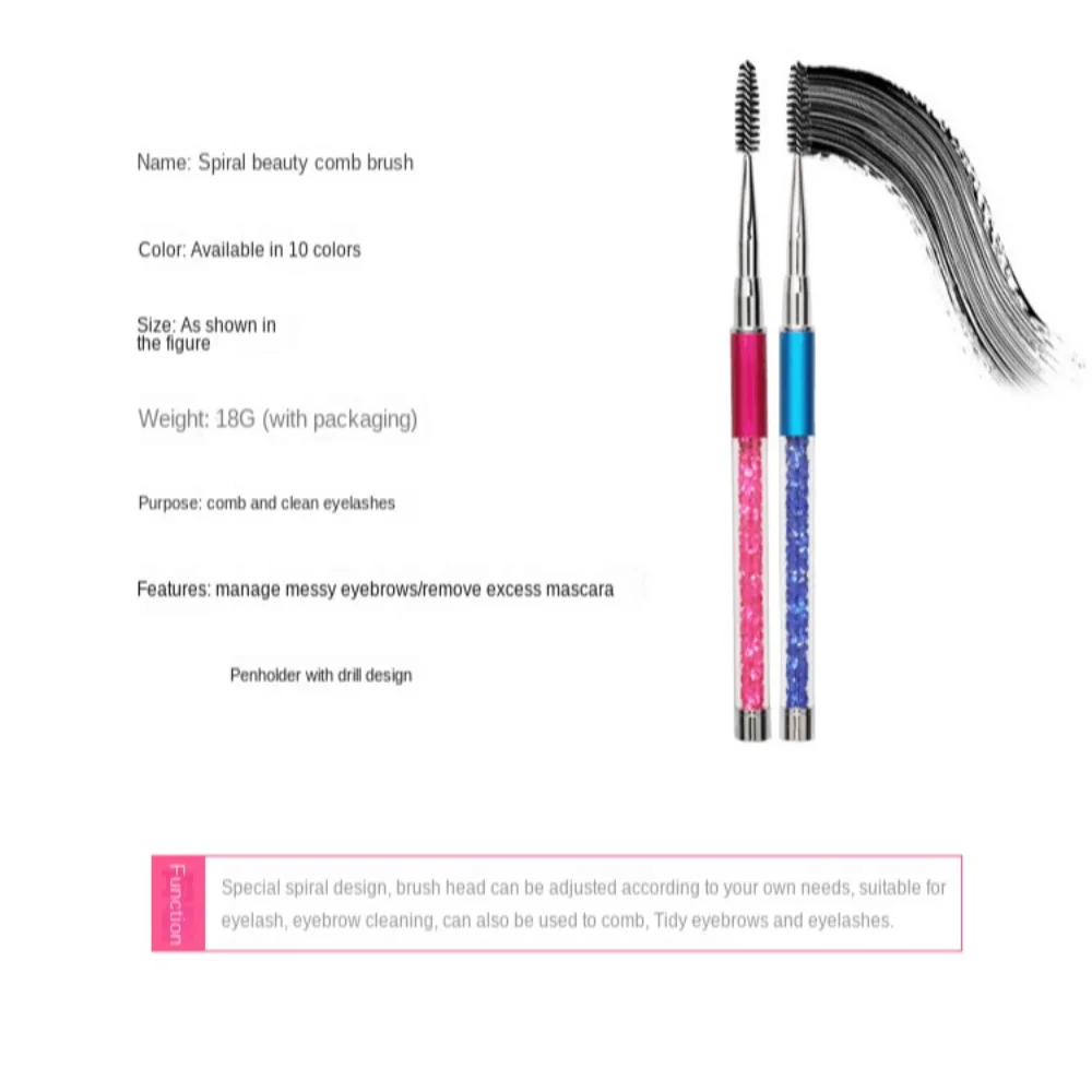Adjustable Radian Grafting Mascara Brush Round Comb Teeth with Cap Spiral Mascara Brush Dust-proof Lash Extension