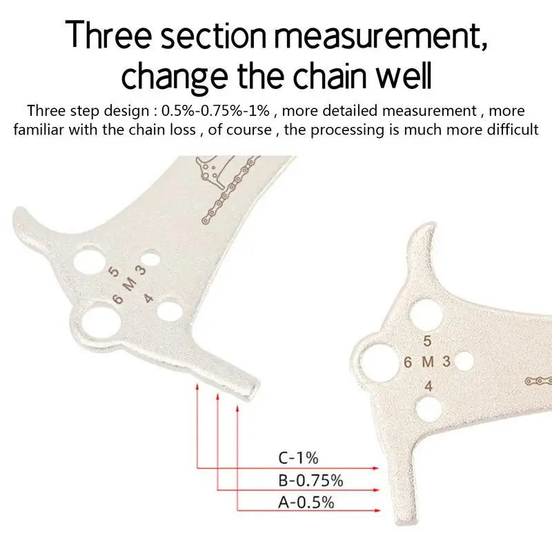 Bicycle Chain Wear Checker Indicator Repair Tool Mountain Road Chains Gauge Measurement Ruler Replacement Bicycle Accessories