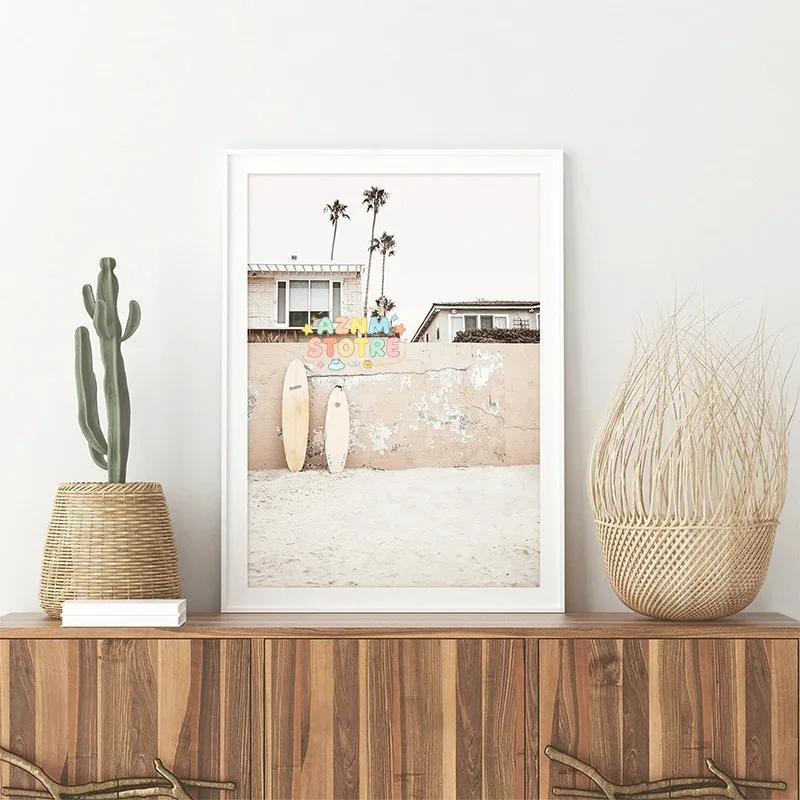 Beach Boho and Coastal Art Neutral Surf Poster Prints Canvas Painting Wall Art Pictures Nordic Modern Ocean Living Home Decor