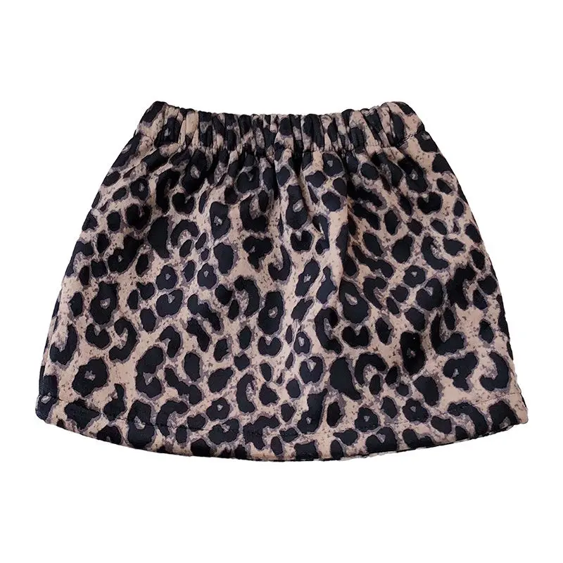 2024 new spring autumn winter Girls Kids leopard skirt comfortable cute baby Clothes Children Clothing