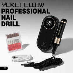 YOKEFELLOW YK-N301 NAIL DRILL MACHINE KITS 2023NEW 40000RPM RECHARGEABLE PORTABLE ELECTRIC NAIL FILE GEL NAILS MANICURE PEDICURE