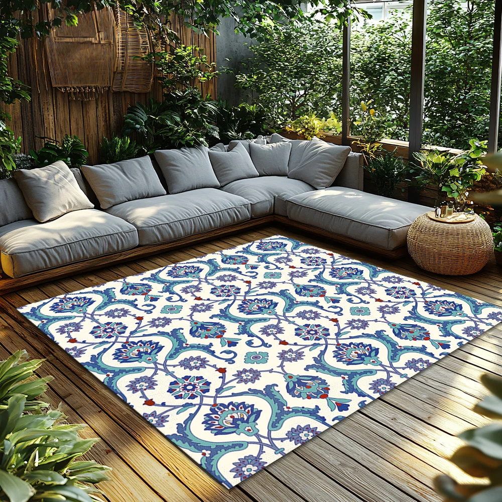 Vintage Persian Carpet Area Rug Ottoman Turkish Floral Pattern Home Decor Living Room Floor Mat Non-Slip Washable Runner