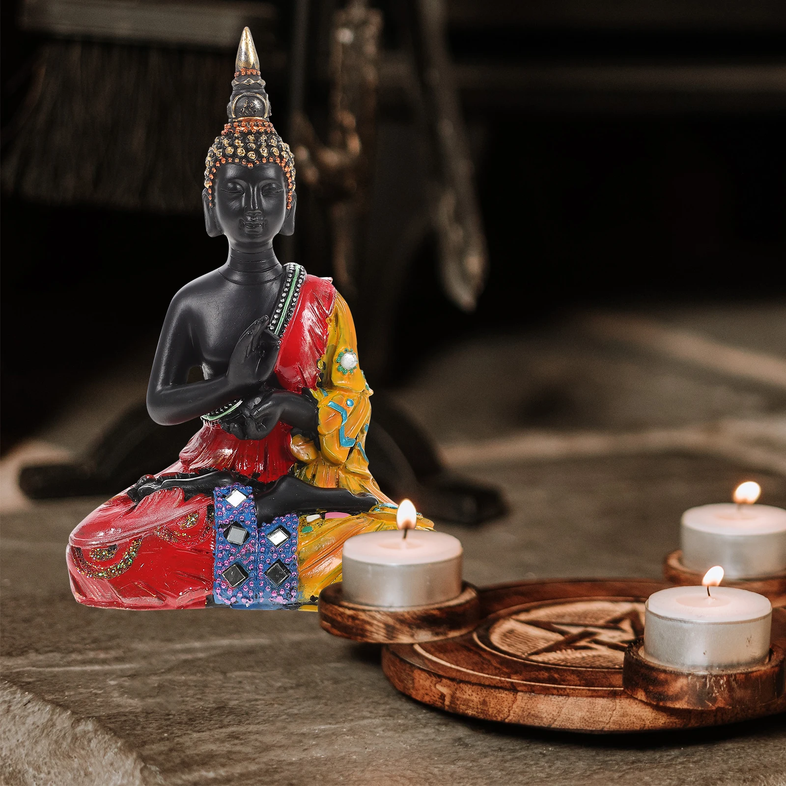 

Statue nament Home Temple Decoration Small Delicate Buddha Sculpture Design Perfect Buddha Accessory Gift Believers
