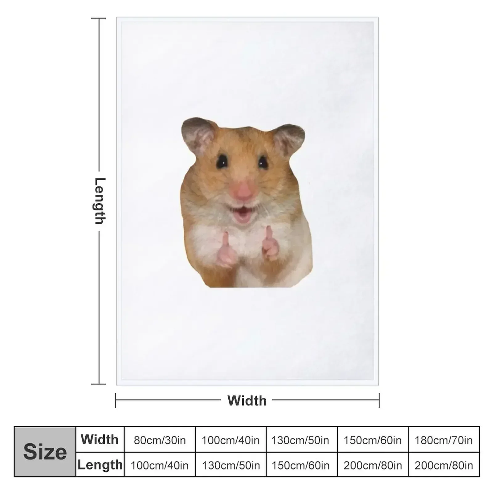 Thumbs up hamster Throw Blanket Sofa Throw warm winter Comforter Thin anime Moving Blankets