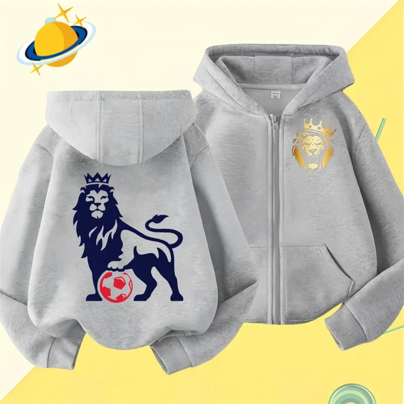 Lion King Kids zipper hoodie Cartoon Print Disney Fall Winter long-sleeved sweatshirt Casual top Boys Girls clothing sweater