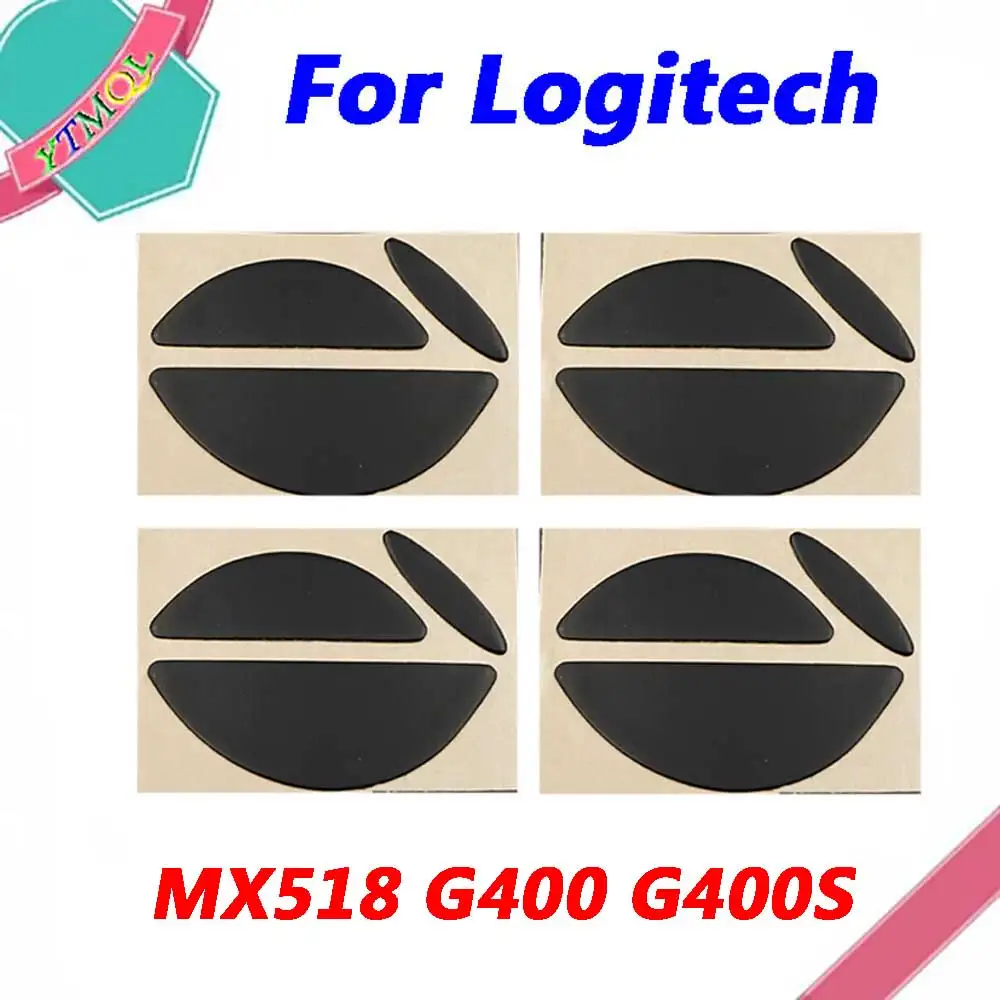 Hot sale 1-10set Mouse Feet Skates Pads For Logitech MX518 G400 G400S wireless Mouse White Black Anti skid sticker Connector