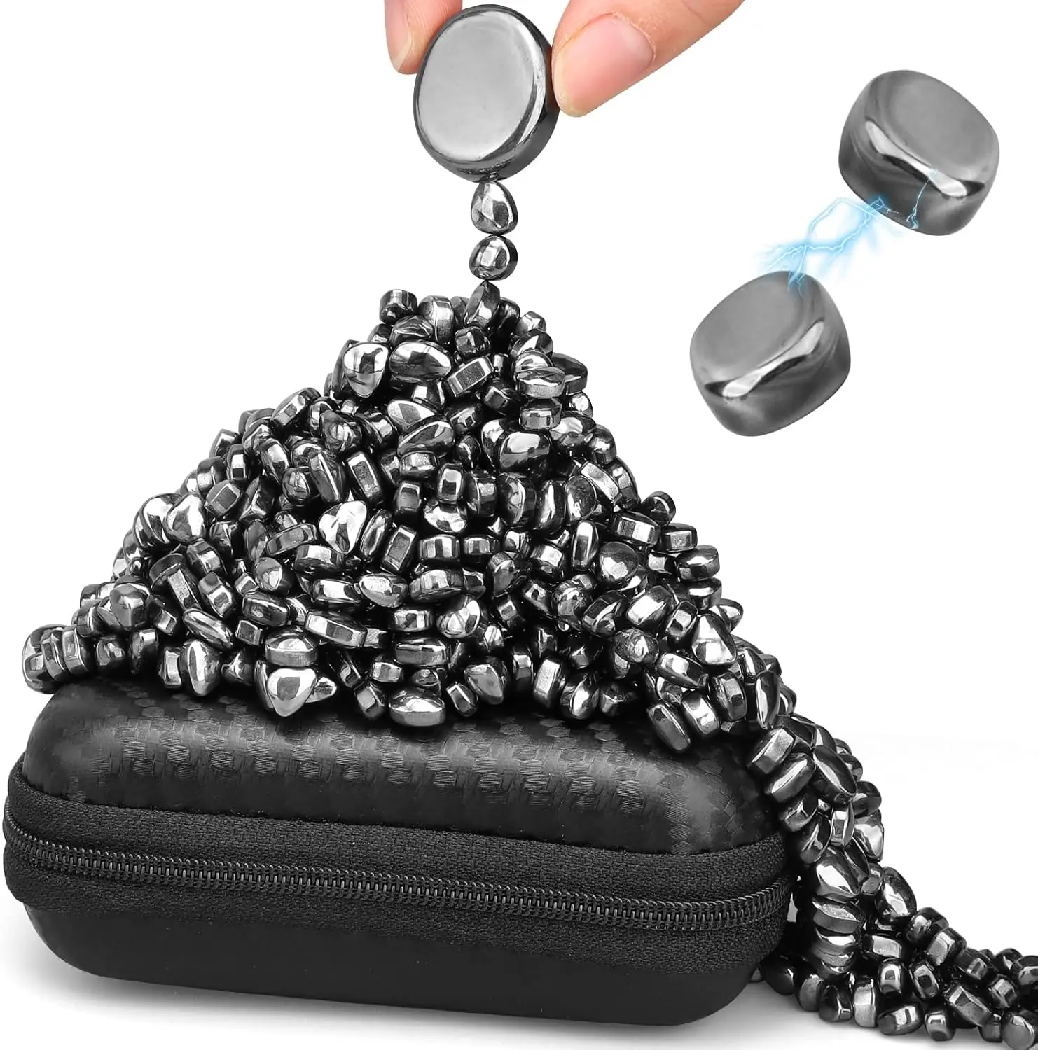 

550PCS Magnetic Ferrite Putty Fidget Toy with 2 Magnet Stones, Sensory Play for Adults, Office Focus & DIY Gifts