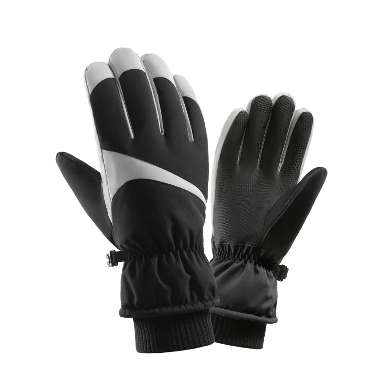 Guantes de esquí para mujer, pareja de invierno, algodón, cálido, terciopelo, acolchado, grueso, coche eléctrico, exterior, resistente al viento, impermeable, ciclismo masculino