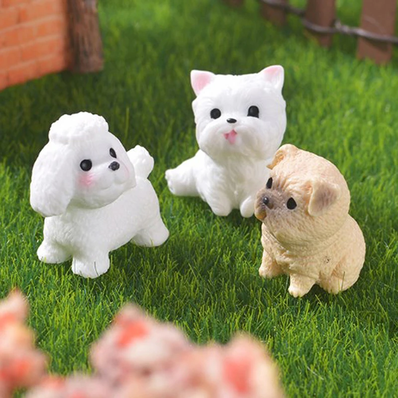 Figuras en miniatura de accesorios de escritorio, adornos de micropaisaje de perro de simulación de dibujos animados para decoración del hogar, 1 ud.