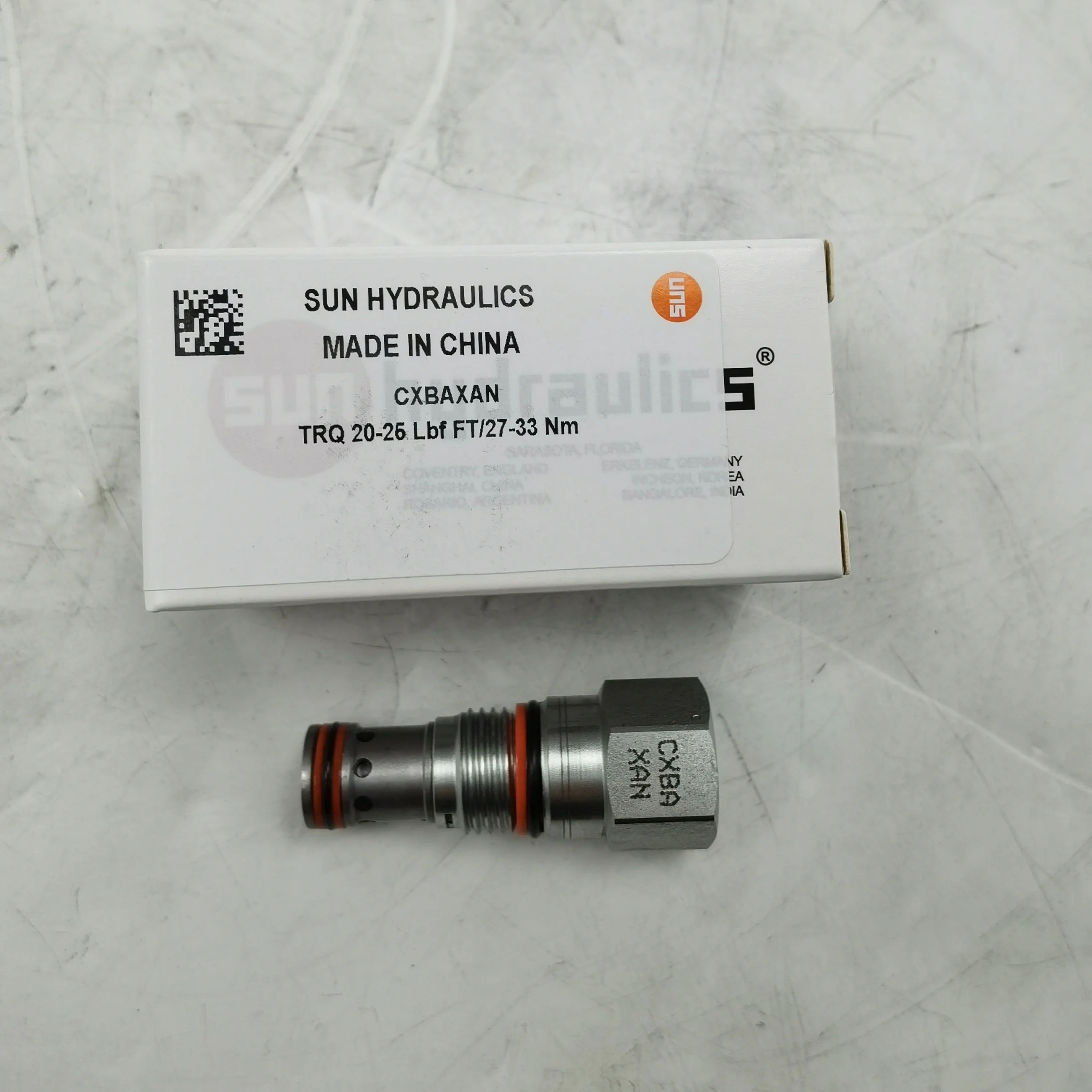 SUN hydraulics made in china CXBAXAN TRQ20-25 Lbf FT/27-33 Nm hydraulic valve parts