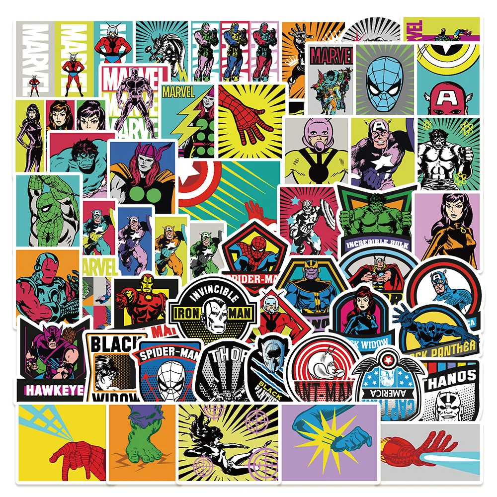 

10/30/50PCS Disney Marvel Avengers Superhero Cartoon Sticker DIY Phone Laptop Luggage Skateboard Graffiti Decals Fun for Kid Toy