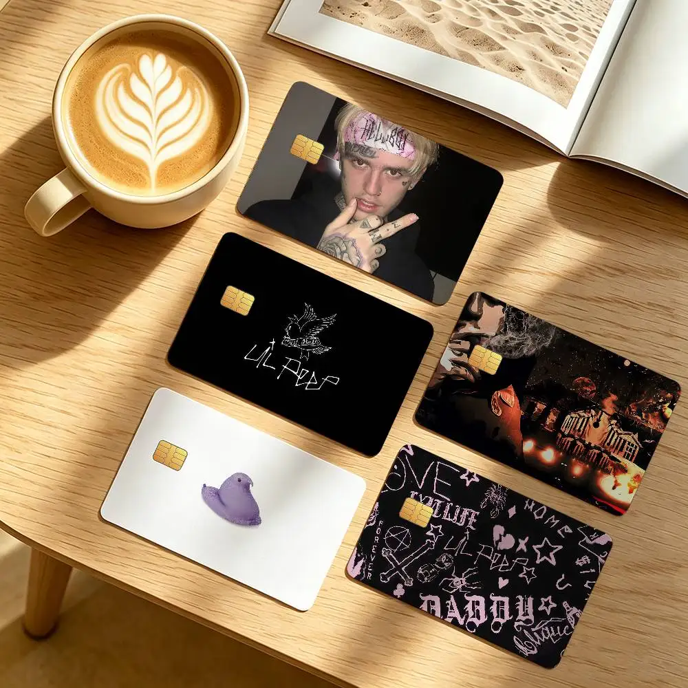 Rapper L-Lil P-Peep Credit Card Public Transportation Cards Protective Sticker Waterproof Card Face Decoration 4PCS