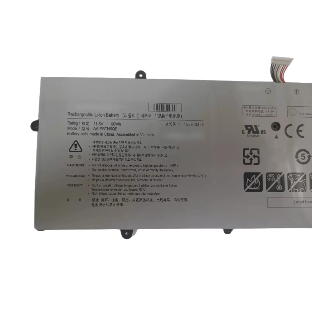 Imagem -02 - Portátil para Samsung Aa-pbtn6qb 11.5v 66wh 5800mah Nt900x5n-x78l Np900x5n-k03 Np900x5n-l01us 7xinbox-bateria do