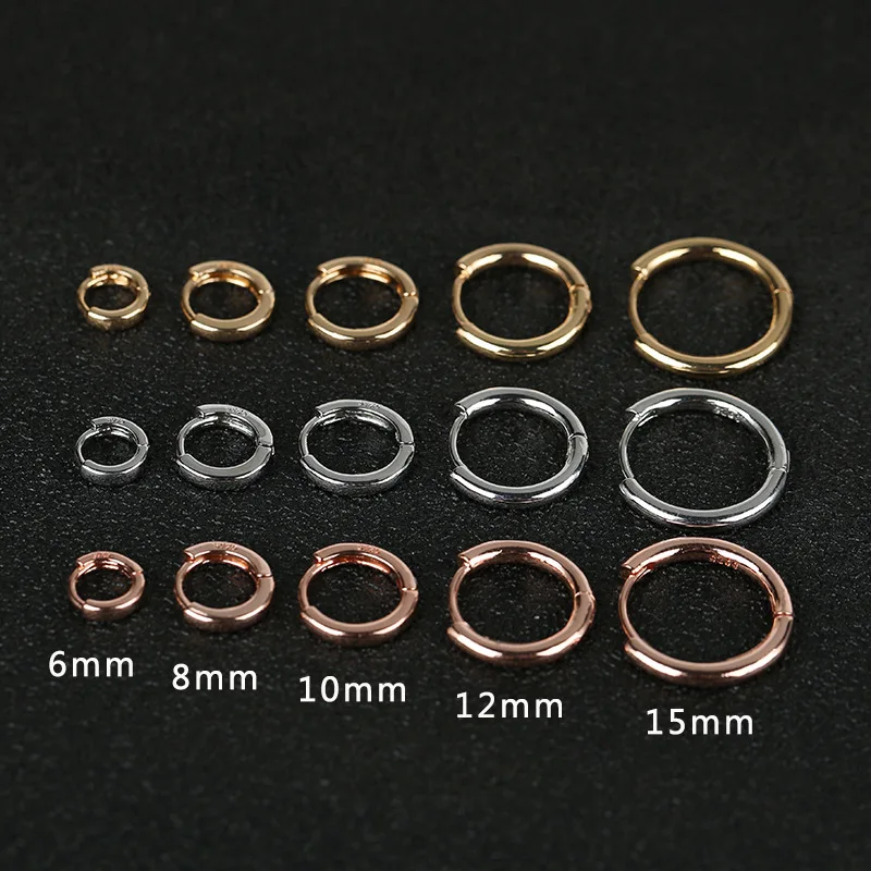 1Pair Single Minimal Gold Color Tiny Cartilage Hoop Earrings Stainless Steel Trendy Glossy Small Huggie Earring Piercing Jewelry