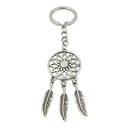 Small Handmade Feather Dream Catcher Keyring Keychain Decor Car Bag Hanging Decoration Pendant New Year Dreamcatcher Gif