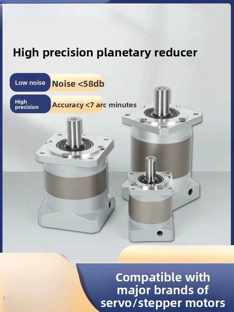 40-130mm Precision Planetary Gearbox Reducer 3-100 Ratio for Stepper Servo Motor 400W 750W