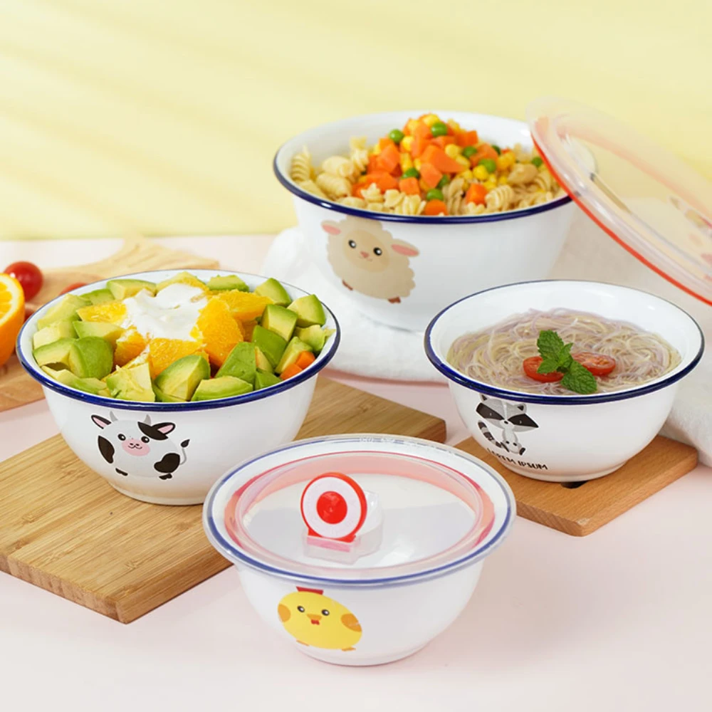 Children's Enamel Thickened Healthy Material Cartoon Eating Bowl glass bowl  soup bowl