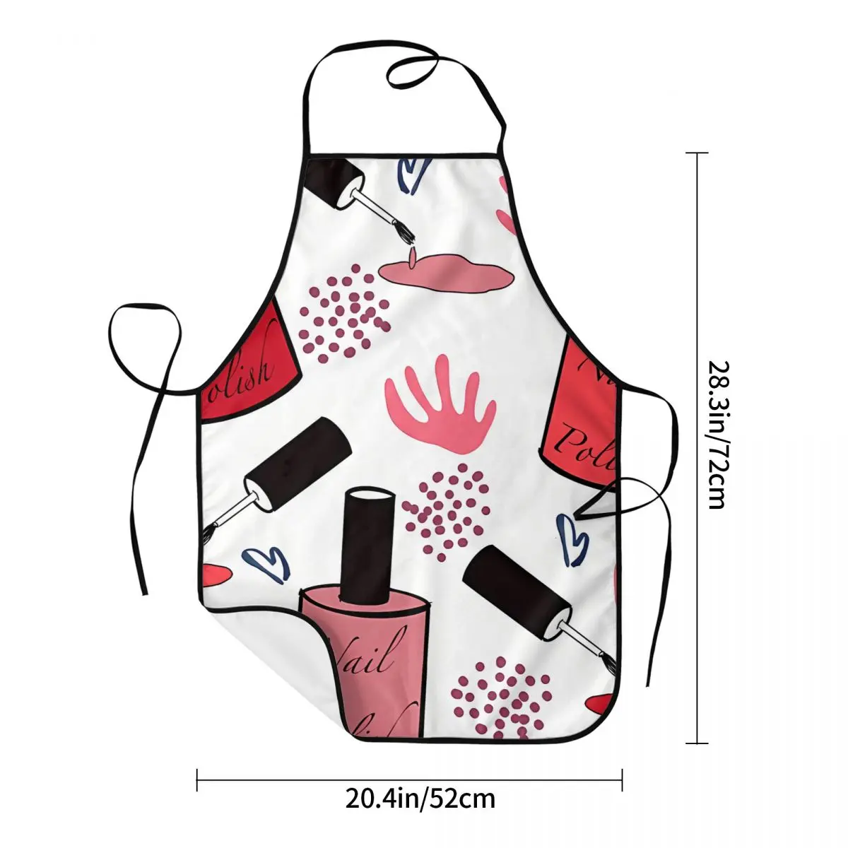 Unisex Fashion Red Bib Apron Women Men Chef Tablier Cuisine for Cooking Kitchen Baking Nail Polish Painting