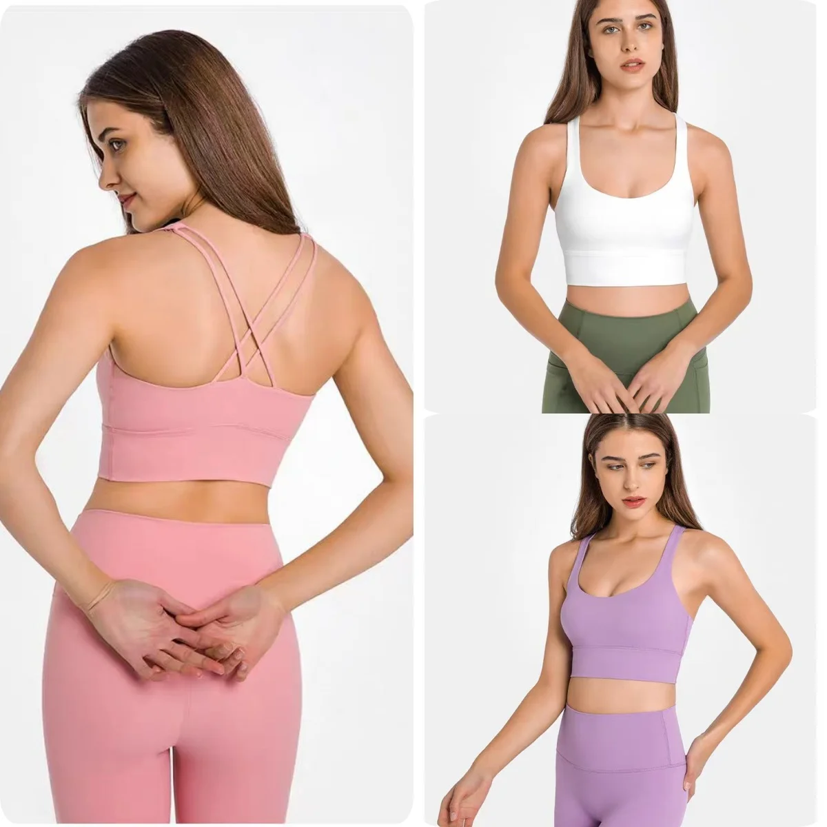 

Lemon Women Breathable Quick Dry Cross back Nake-feeling Sports bra Bodybuilding Bras 4 Way Stretch Running Bras Lady Sport Bra