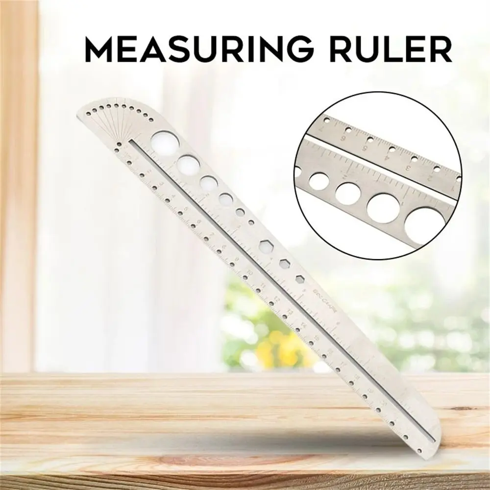 Geometry Silver Stainless Steel for DIY Template Straight Ruler Angle Protractor Measuring Ruler Protractor Ruler
