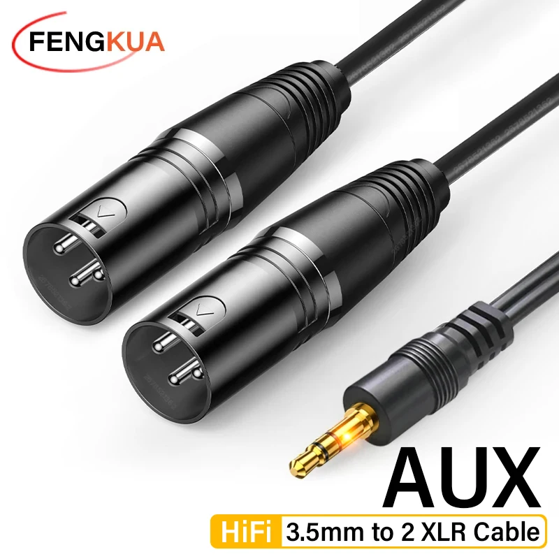 Jack 3.5 to XLR  Adapter Audio Cable AUX 3.5mm to XLR Balanced Analog Audio Cord for Microphone Computer Phone Speaker Amplifier