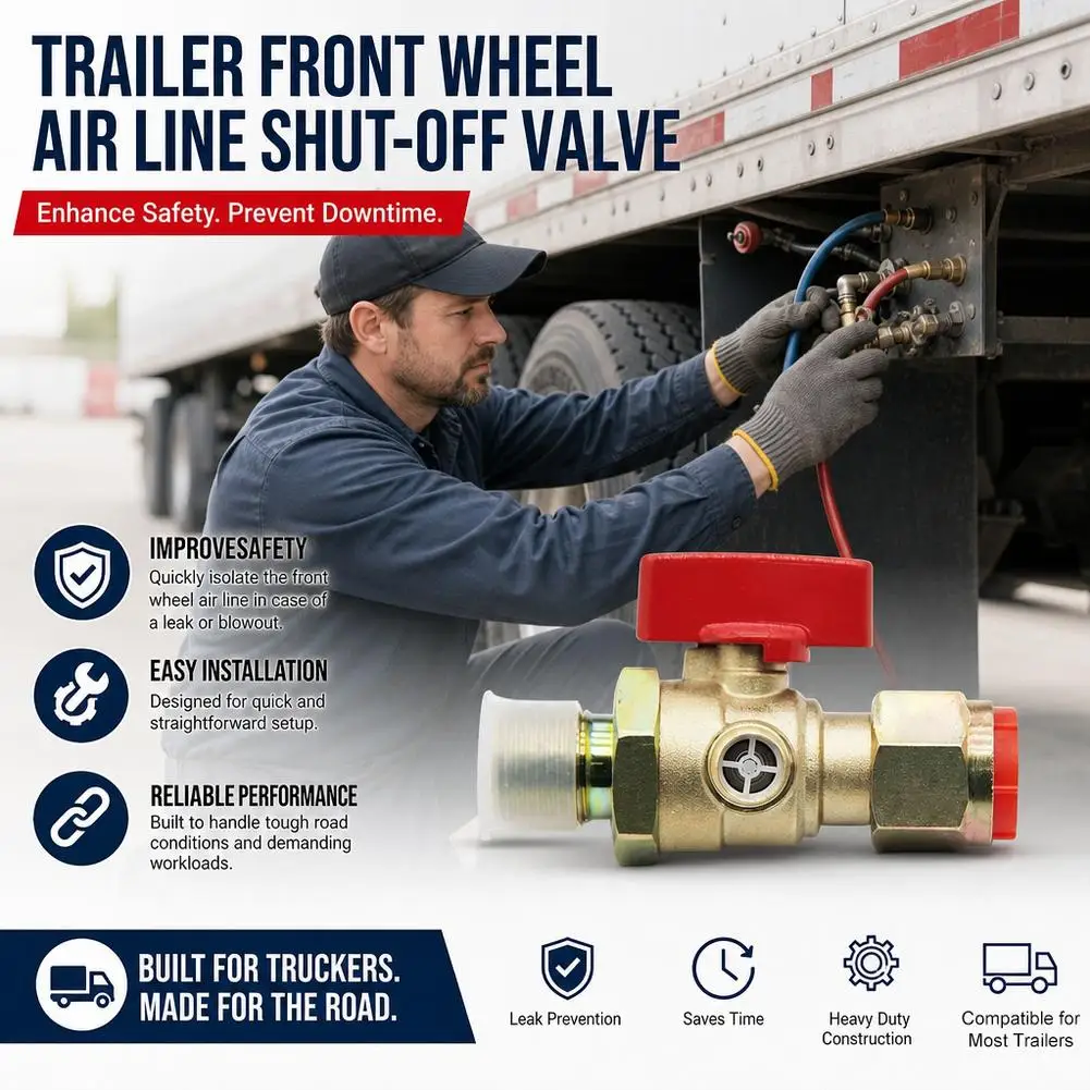 Metal Vehicle Air System Component For Replacement Part Equal Coupler Red Butterfly Handle Air Water Oil Shut Off Valves