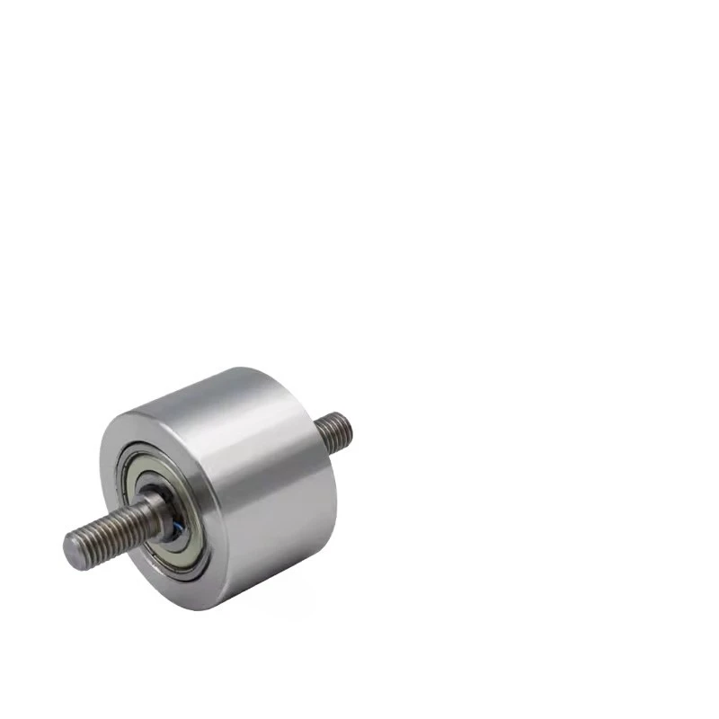 Idler Wheel for Belt with Axis Double Head Flat Double Bearing Roller Belt Grinder Iron Wheel Driven Wheel Unpowered Pressing