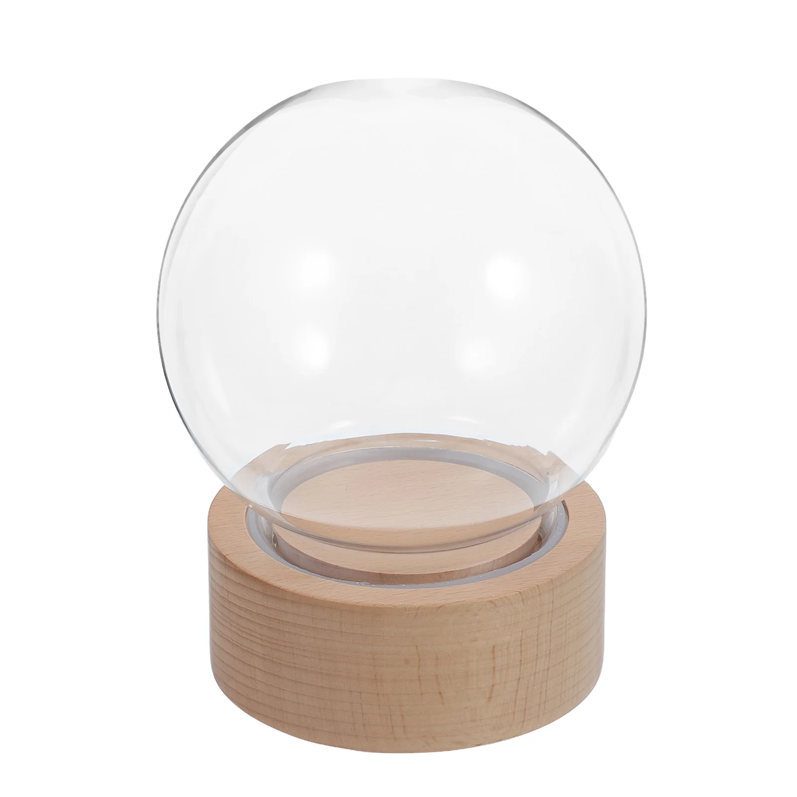 

Snow Globe Music Box with Glass Dome and Wood Base DIY Craft Kit for Miniature Landscape Display Clear Round Globe Ornament