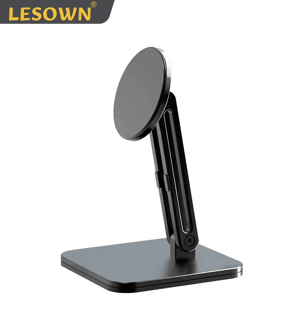 LESOWN Aluminium Alloy Shell Strong Magnetic Metal Stand Telescopic Rotating Magnetic Suction Support for 4.7