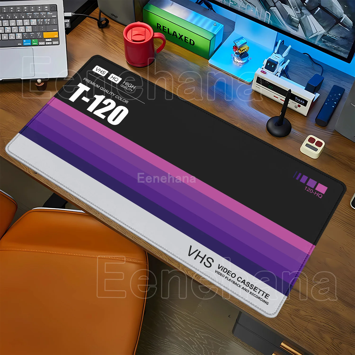Mousepad New Retro VHS Style Suture Edge Keyboard XXL Mouse Pad Gamer offices accessories Large Game overlock 400x900mm desk mat