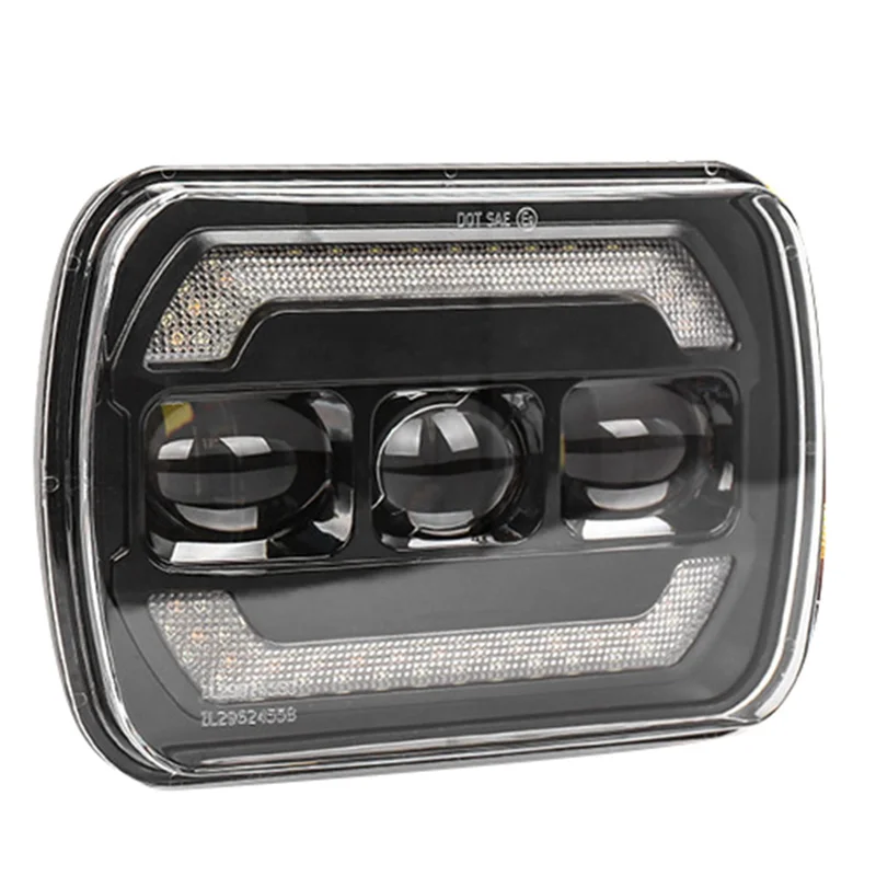 

AU34-12V светодиодная фара для мотоцикла Wrangler Cherokee, тюнинговая линза, 7-дюймовая квадратная фара с длинным и ближним светом
