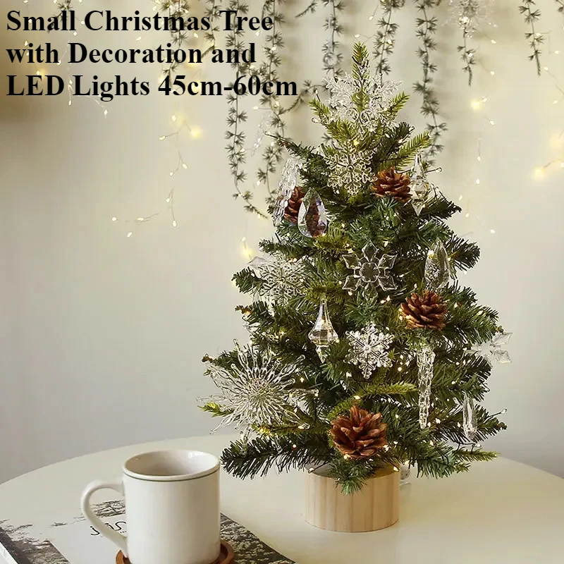 

Christmas Crystal Decorative Tree Nordic Christmas Desktop Office Desk Scene Arrangement with Lights Christmas Tree Ornament